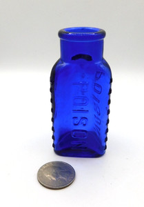 STUNNING FANCY 3 SIDED BLUE POISON EMBOSSED, POISON ON TWO SIDES