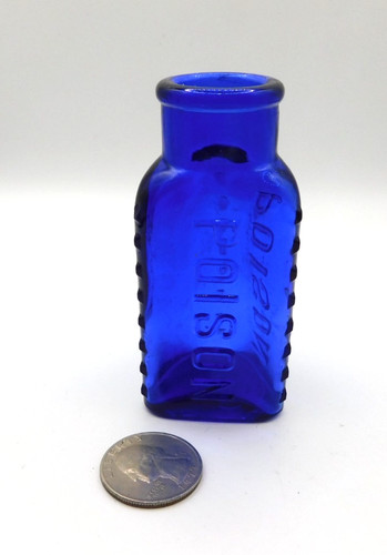 STUNNING FANCY  3 SIDED BLUE POISON EMBOSSED,  POISON ON TWO SIDES