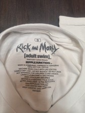 Ripple Junction Rick and Morty Adult Swim Cartoon Network White T-Shirt Size S