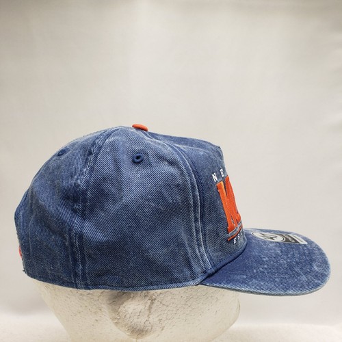 New York Mets MLB '47 Brand Hitch Denim Adjustable Snapback Hat Cap OSFA - Picture 3 of 6