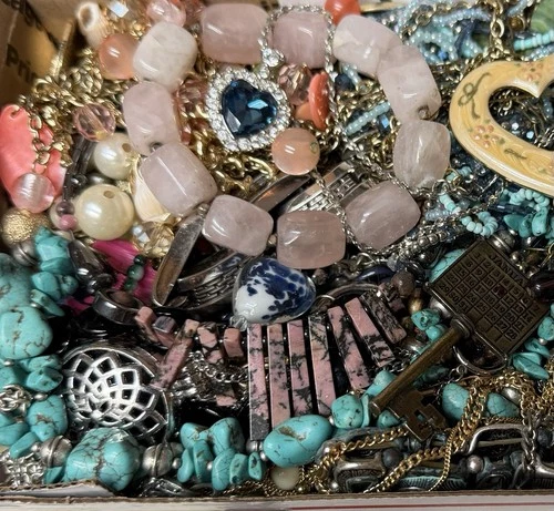 Vintage & Modern Some Signed Costume Jewelry Lot Full Small Priority Box # 119