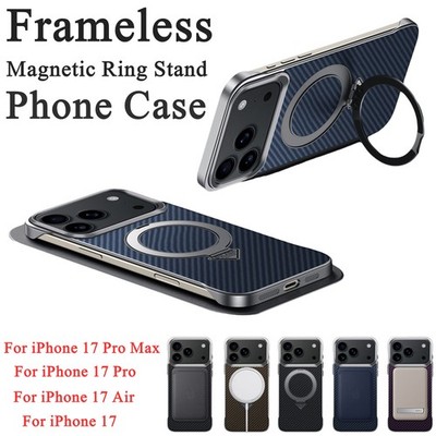 Shockproof Frameless Magnetic Case w/ Stand For iPhone 17 Pro Max 17 Air 16 15