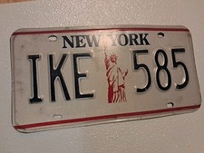 License Plate, New York, 1986 Base Statue of Liberty, IKE 585 lady liberty