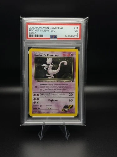 PSA 3 Rocket's Mewtwo 14/132 Gym Challenge Holo