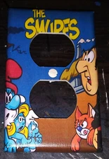 Custom Handmade Smurfs Vs Gargamal - Electric Outlet Cover