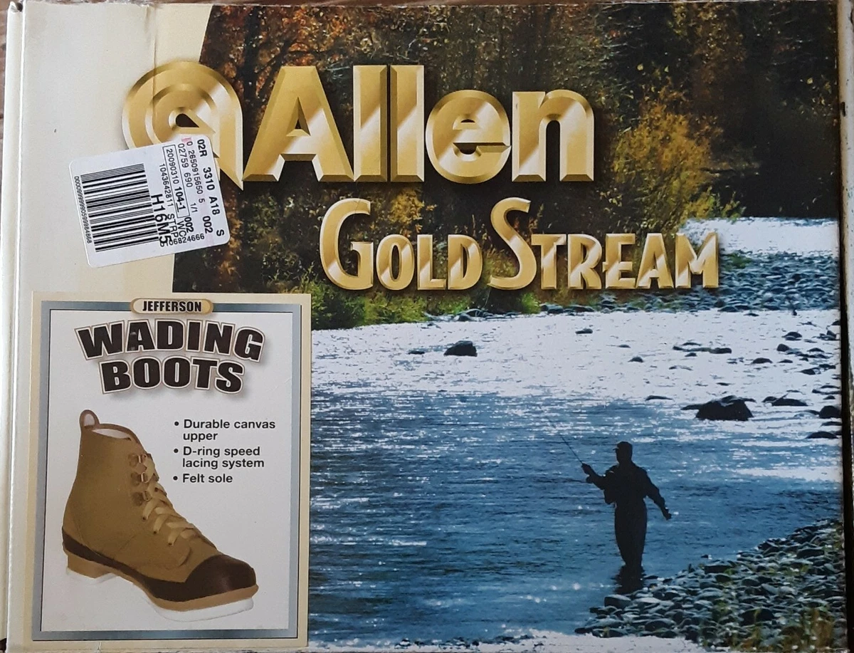 Allen Gold Stream Wading Boots Shoes Size 10 Men Fishing Water Sport Steel  Shank