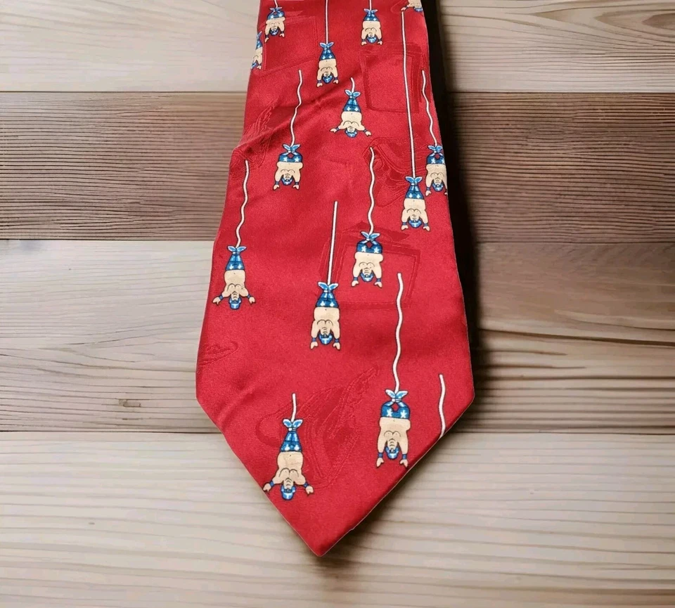 Corbata de seda vintage "After Dark Bungee Roulette" hecha en EE. UU. Foto 2 de 4