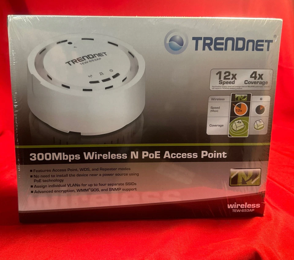 New Sealed Trendnet TEW-650AP N150 Wireless N Access Point 150Mbps SSID BrandNew - Image 4 of 4
