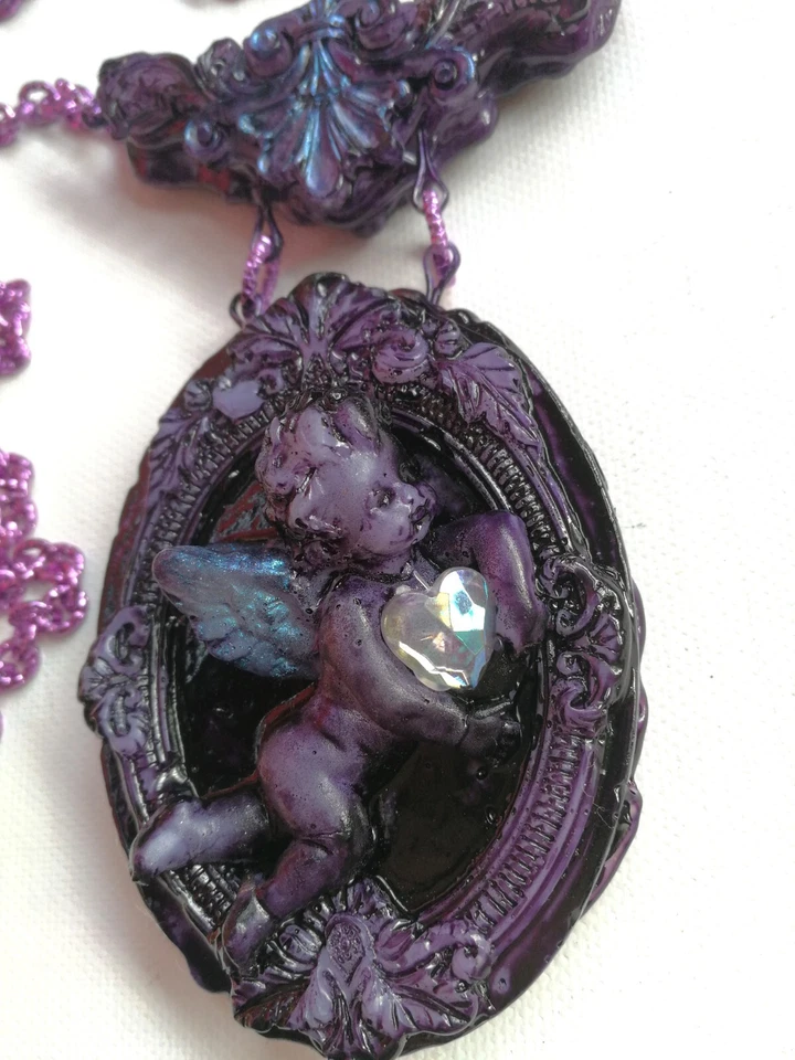 Ángel de la Guarda Talismán Amuleto Collar Mágico Colgante Lujo Victoriano Gótico Foto 3 de 4