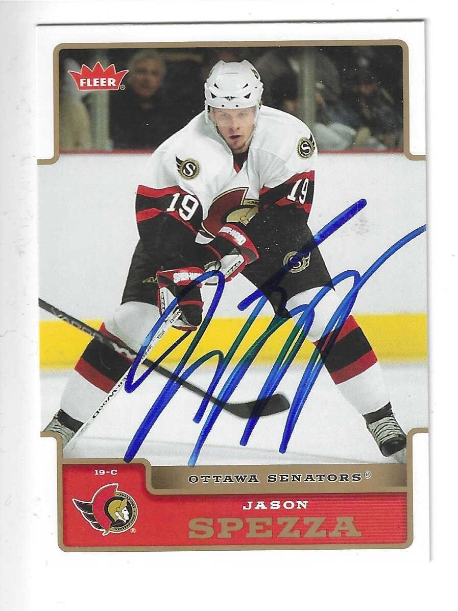 Autographed Jason Spezza Ottawa Senators 2006-07 Fleer Hockey Card #136 w/COA