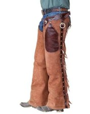 Western Cowboy Chap Fringes Suede Leather Pant Suede Leather Chap Riding Chap