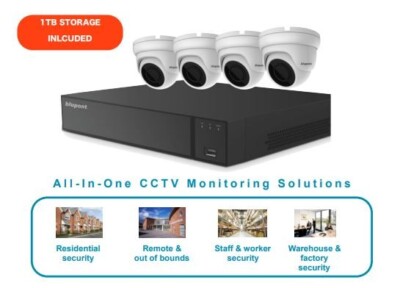 CCTV DVR System 8-Kanal 5MP mit 4 Dome Kameras & 1TB HDD