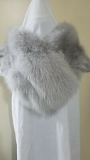 New Real Light Gary Fox Fur Collar Scarf US. Seller One Of A Kind Made in USA