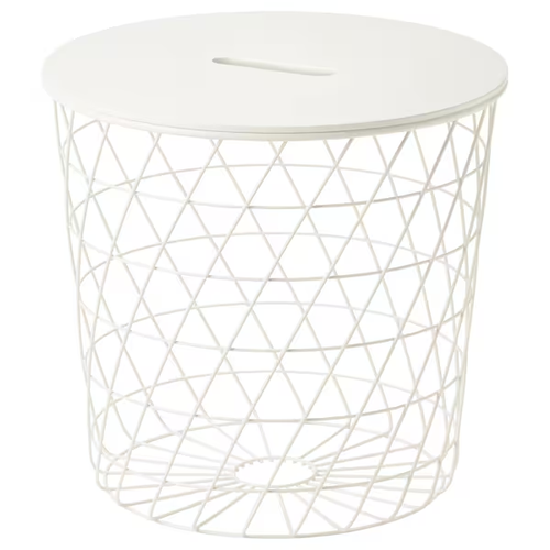 Modern Metal Wire Basket Table Stylish Storage & Multipurpose Side Table 17 3/8"