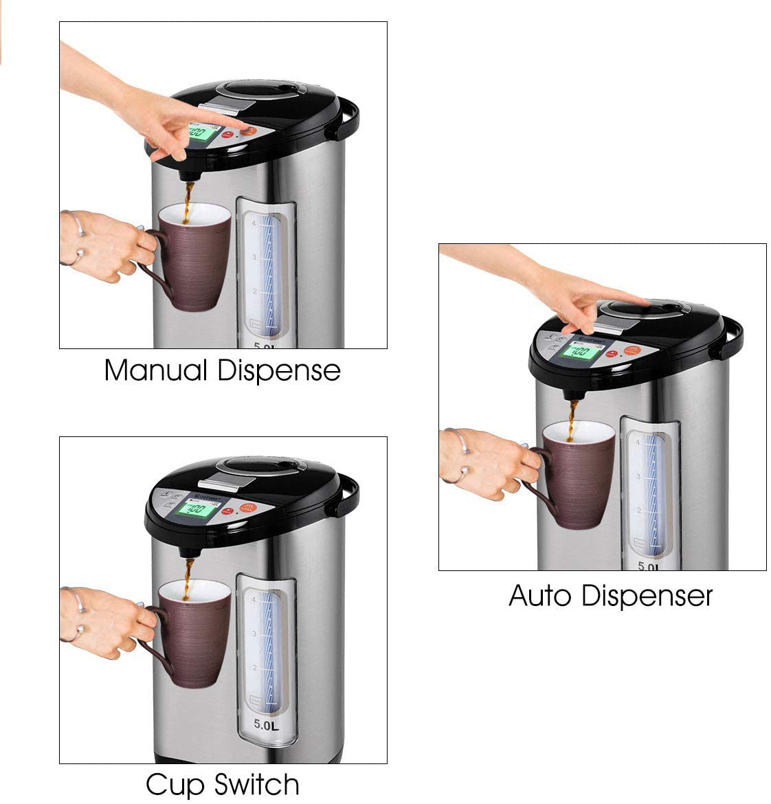 Costway Instant Electric Hot Water Boiler and Warmer, 5-Liter LCD Water Pot  with | eBay