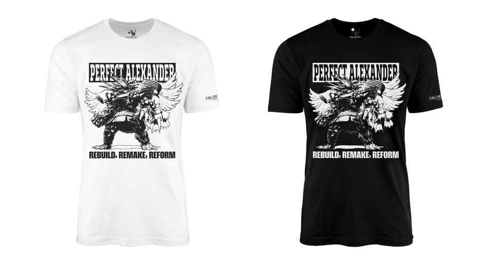 SQUARE ENIX OFFICIAL FINAL FANTASY XIV (14) PERFECT ALEXANDER T-SHIRT BLACK & WHITE - SEALED