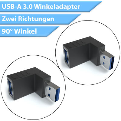 USB 3.0 Winkeladapter A Stecker zu A Buchse 90° zwei Richtungen