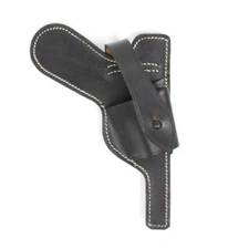 German WWII Luger P08 Paratrooper Open Holster - Black Leather, P-08