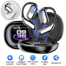 Wireless Earbuds Touch Screen Open Ear Bluetooth 5.4 Headphone Sport w/ Earhook