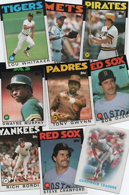 1986 Topps Baseball Cards #500+, Nrmt-Mint - Pick Your Player - Build Your Set
