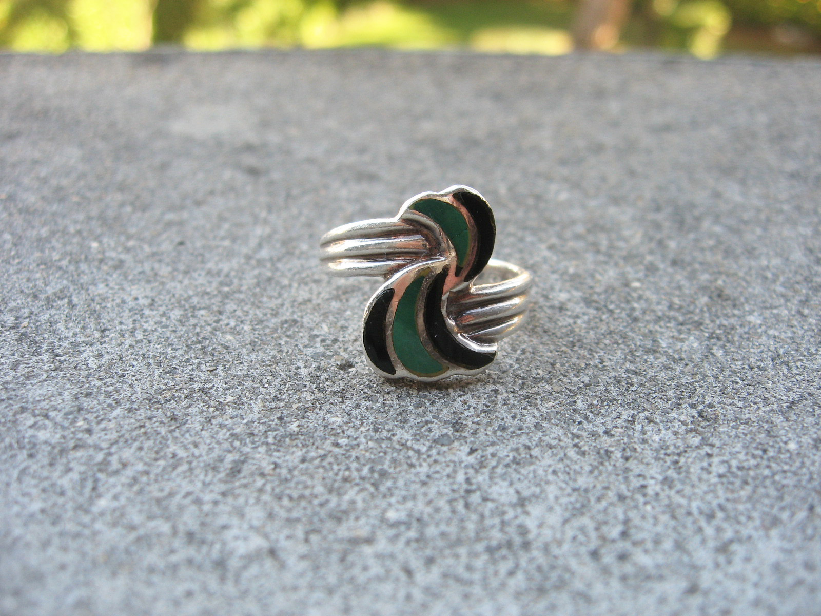 Very Beautiful Solid Silver Enamel Ring Guarantee… - image 1