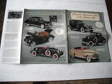 DANBURY MINT CLASSIC AMERICAN CARS OF THE GOLDEN AGE BROCHURE ONLY NO CAR    