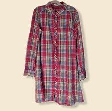 Womens Jeyro Red Check Summer Shirt Dress Size Medium