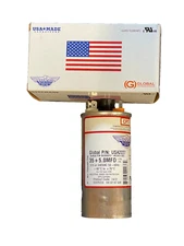 AmRad Round Run Capacitor 35/5 MFD 370/440 VAC USA2227