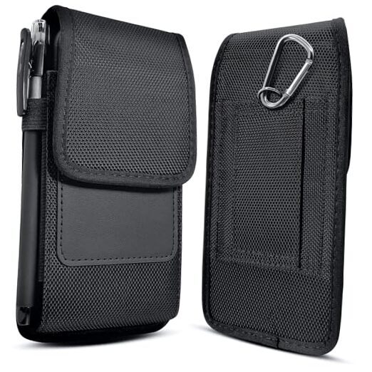 Cell Phone Pouch Belt Holster Case for iPhone 15, 15 Pro 14, 14 Pro 13 Medium