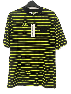 MCQ Alexander mcqueen stripes neon green and black tshirt