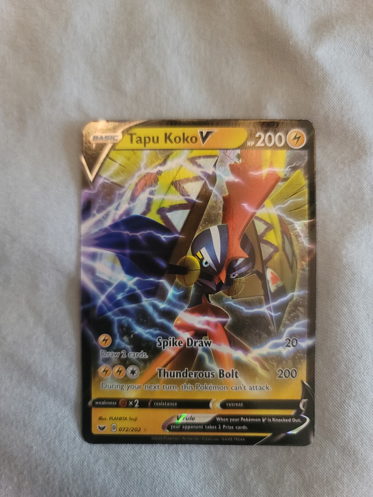 Mavin  POKEMON TCG CARD Tapu Koko V 072/202 Sword & Shield 2020