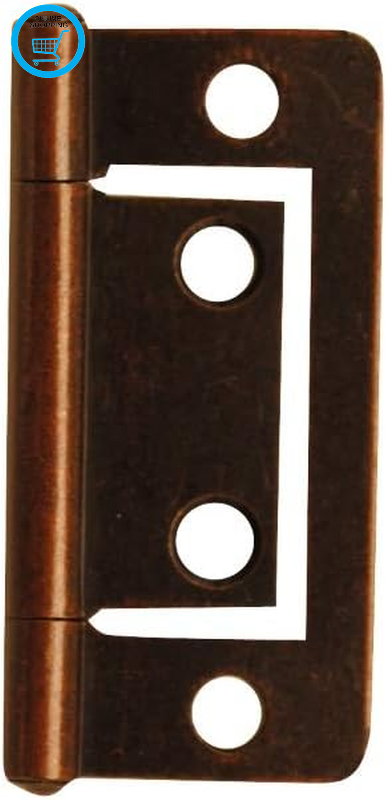 Onestopdiy 12 X Antique Effect 40Mm Flush Mount Cabinet Door Hinge - Steel, Bras