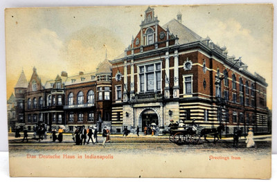 Indianapolis Indiana Das Deutsche Haus Athenaeum Germany 1905 Antique Postcard