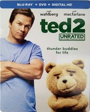 TED 2 New Sealed Blu-ray + DVD Unrated Steelbook Mark Wahlberg Seth MacFarlane