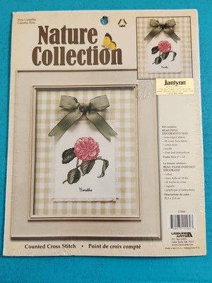 Leisure Arts Nature Collection Counted Cross Stitch Kit 18ct Pink Camellia 