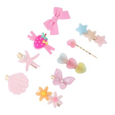 Starfish Shell Hair Clips for Home Pink 9 Pcs
