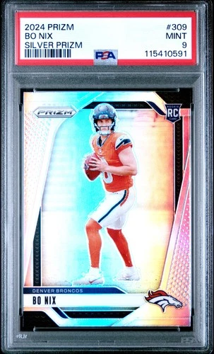 2024 PANINI PRIZM SILVER PRIZM #309 BO NIX ROOKIE RC PSA 9
