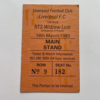 Mar 16th 1983 Liverpool Widzew Lodz European Cup 3rd Rnd 2nd Leg Match Ticket.