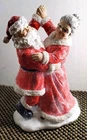 Resin Santa & Mrs Claus Dancing Christmas Figurine Statue 9¾" NEW