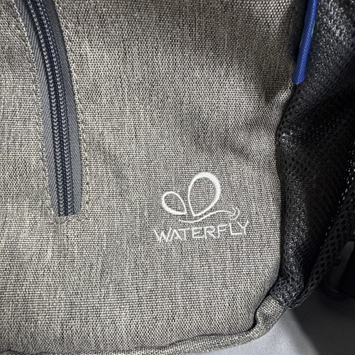 WATERFLY Crossbody Sling Bag Backpack Travel Daypack Gray Camping Hiking - Picture 2 of 7