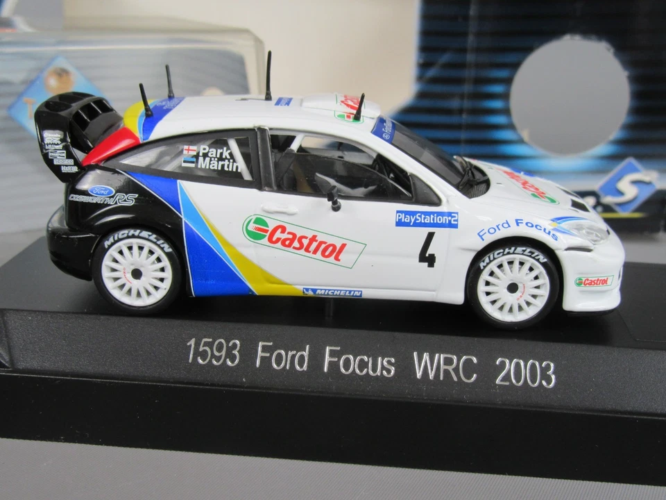 D812 Solido 1593 Ford Focus RS WRC #4 Tour De Corse 2003 Martin 1:43 + Scatola - Immagine 2 di 4