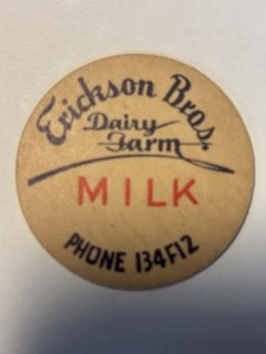 Erickson Bros Dairy Farm Milk Bottle Cap