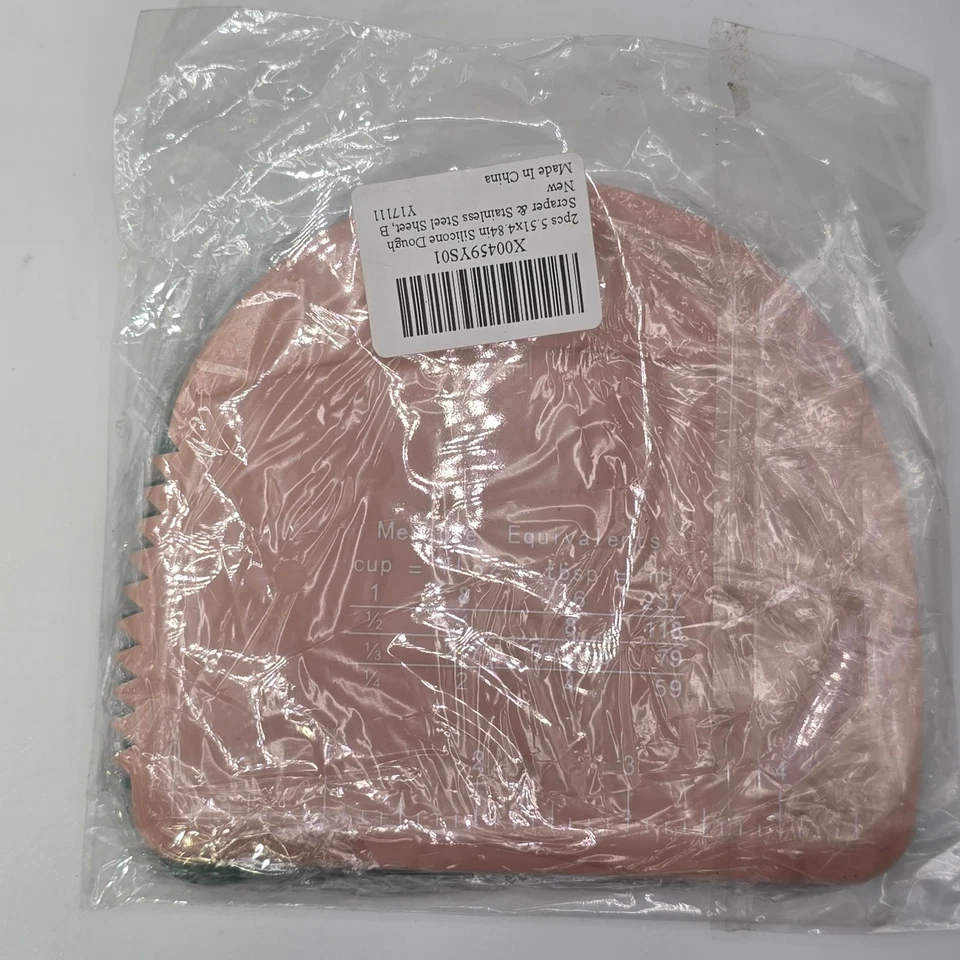Raspador de masa de silicona de 2 piezas con guía de medición y herramienta de chapa de acero inoxidable Foto 3 de 3