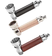 3PCS Metal Smoking Pipe w/Lid Tobacco Pipe Metal Hand Pipe Mini Metal Pipe US