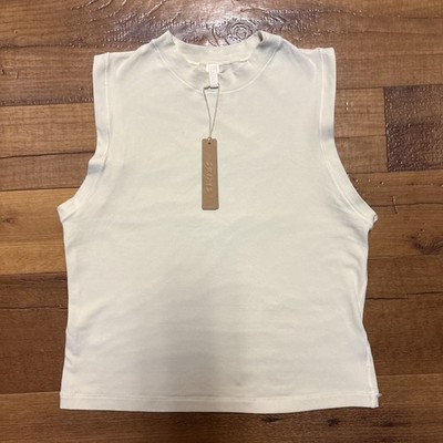 SKIMS Cotton Jersey Mock Neck Tank Size XL New With Tags Beige Kim Kardashian 