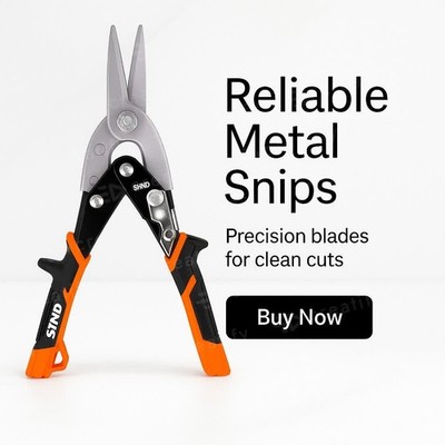 New! Shind Aviation Tin Snips, Regular Straight Cut, 10' Heavy Duty