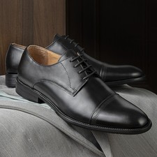Mens Real Leather Cowhide Lace Up Oxfords Formal Dress Business Wedding Shoes Sz