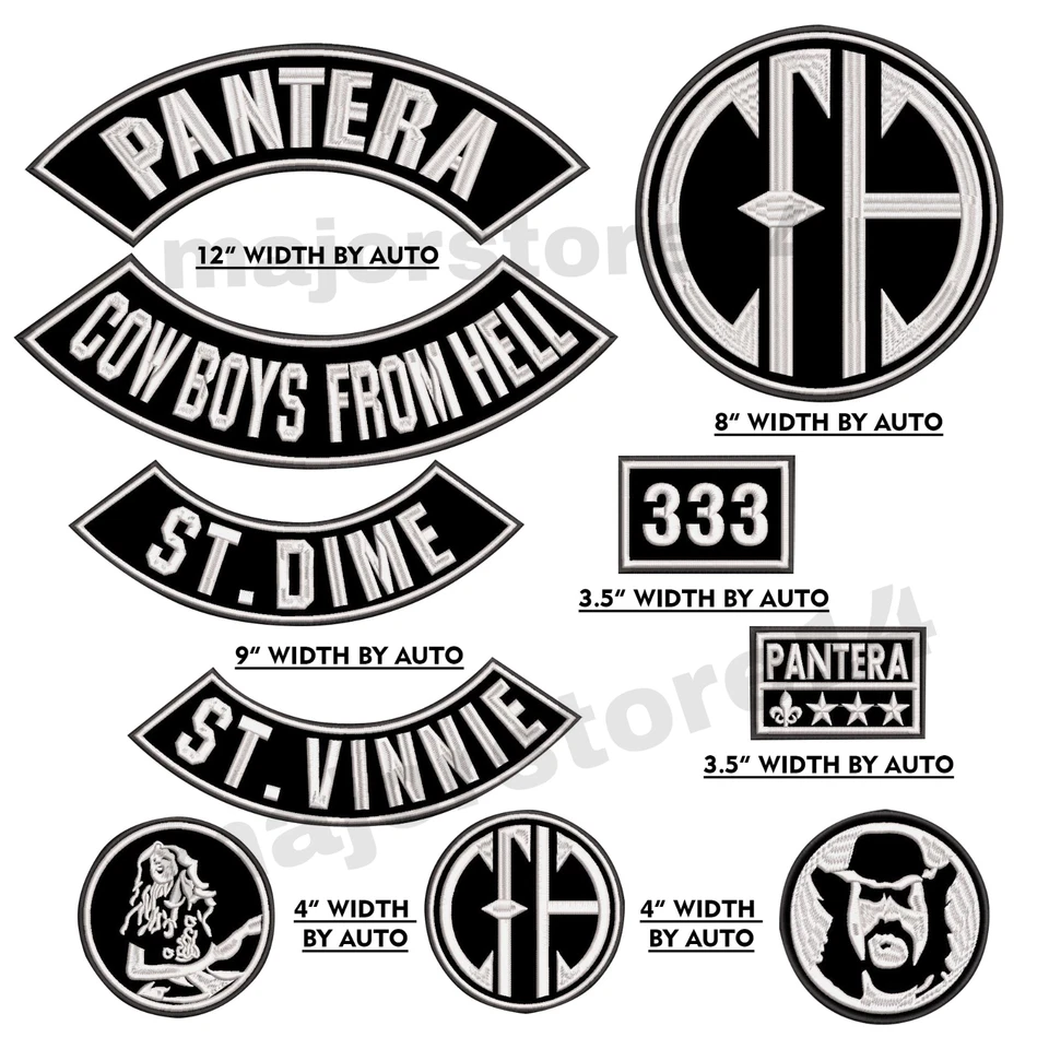 EMBROIDERED PANTERA CFH FULL PATCH SET 10pcs - Image 2 of 2
