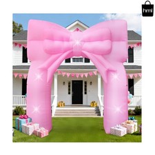 9FT Pink Bow Inflatable Arch with LED Lights - Perfect for Weddings  Birthdays