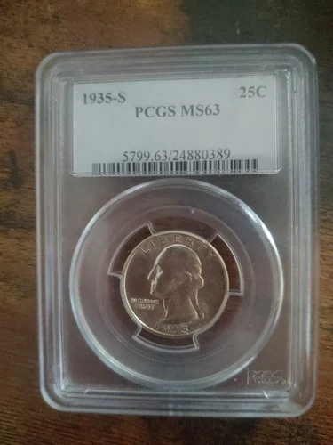1935 S PCGS MS 63 Washington Silver Quarter